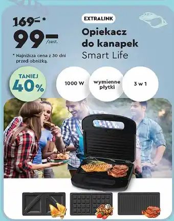 Biedronka Opiekacz smart life 1000w Extralink oferta