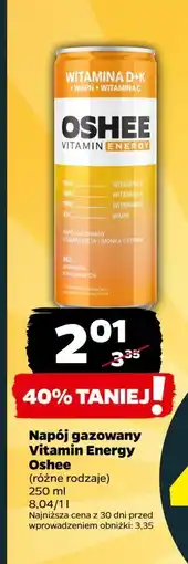 Netto Napój energetyczny witamina d+k + wapń c Oshee Vitamin Energy oferta