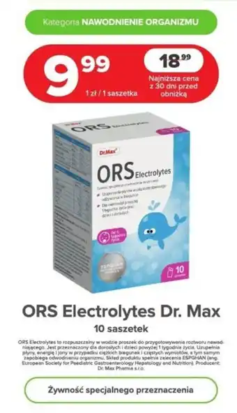 Drogeria Dr.Max ORS Electrolytes Dr. Max 10 saszetek oferta