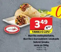 Burrito meksykańskie, Burrito z kurczakiem i avokado Sekret Smaku 100 g