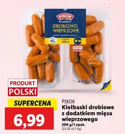 Lidl PIKOK Kiełbaski drobiowe z dodatkiem mięsa wieprzowego 300 g oferta