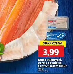 Lidl Dorsz atlantycki, porcje obiadowe, z certyfikatem MSC 100 g oferta