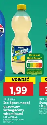 Lidl FREEWAY Iso Sport, napój gazowany wzbogacony witaminami 500 ml oferta