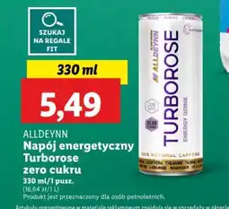 Lidl ALLDEYNN Napój energetyczny Turborose zero cukru 330 ml oferta
