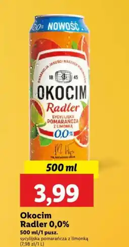 Lidl Okocim Radler 0,0% 500 ml oferta