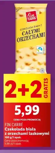 Lidl FIN CARRÉ Czekolada biała z orzechami laskowymi 100 g oferta