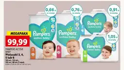Lidl PAMPERS ACTIVE BABY Pieluszki 3, 4, 5 lub 6, 152 szt., 132 szt., 110 szt., 96 szt. oferta