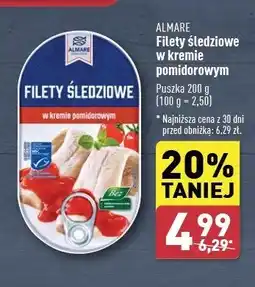 ALDI Filety śledziowe w kremie pomidorowym Almare oferta