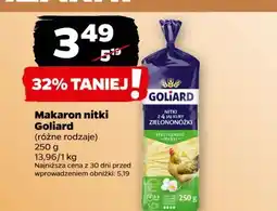 Netto Makaron nitka 4 jajeczna z jaj kury zielononóżki Goliard oferta