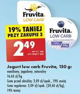 Biedronka Jogurt jagodowy Fruvita Low Carb oferta