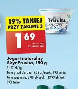 Biedronka Jogurt naturalny Fruvita Skyr oferta