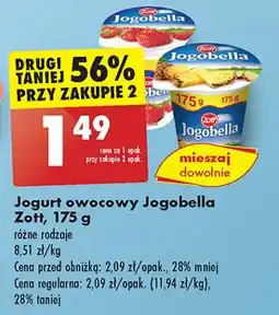 Biedronka Jogurt truskawka Zott Jogobella oferta