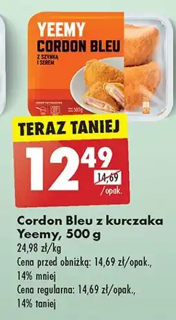 Biedronka Cordon bleu z kurczaka szynką i serem Yeemy oferta