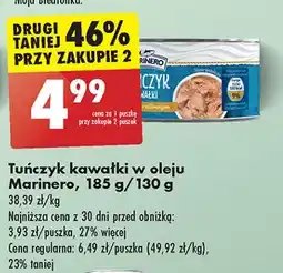 Biedronka Tuńczyk kawałki w oleju roślinnym Marinero oferta