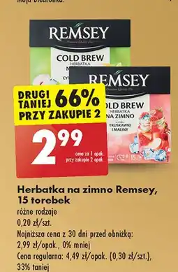 Biedronka Herbata cold brew truskawka i malina Remsey oferta