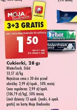 Biedronka Cukierki miętowe Orbit Mints oferta