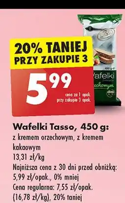 Biedronka Wafelki z kremem kakaowym Tasso oferta