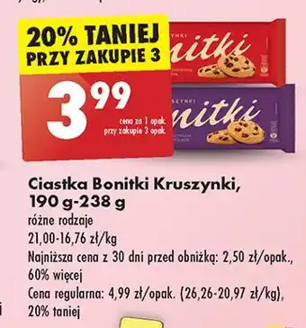 Biedronka Ciastka kruszynki z czekoladą Bonitki oferta