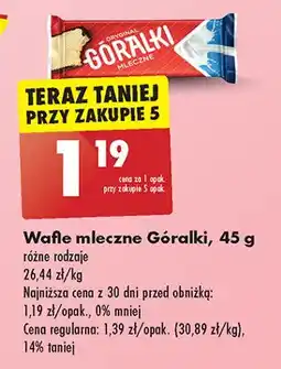 Biedronka Wafelek mleczny Góralki oferta