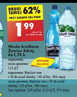 Biedronka Woda mocny gaz Żywiec Zdrój oferta