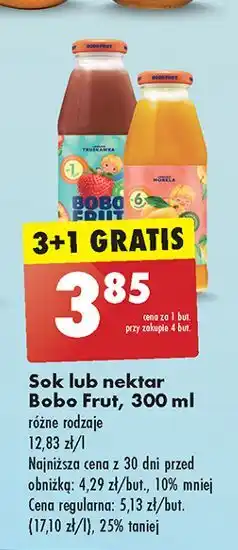 Biedronka Sok jabłko, marchewka i morela Bobo Frut oferta