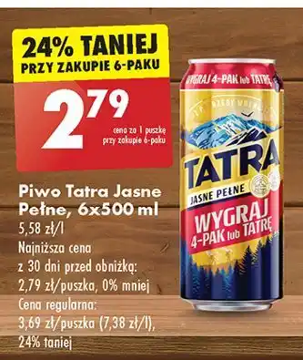 Biedronka Piwo Tatra Jasne Pełne oferta