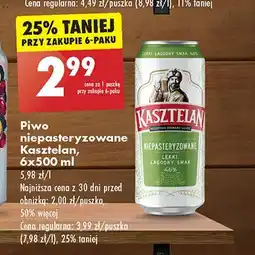 Biedronka Piwo Kasztelan Niepasteryzowane oferta
