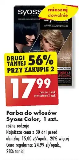 Biedronka Farba do włosów 1-4 granatowa czerń Syoss Professional Performance oferta