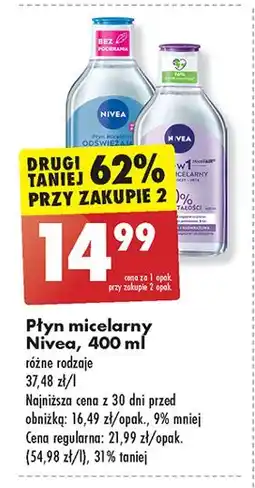 Biedronka Płyn micelarny formuła 3w1 cera wrażliwa i nadwrażliwa Nivea Micellair oferta