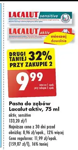 Biedronka Pasta do zębow Lacalut Aktiv oferta