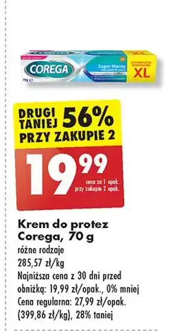 Biedronka Krem mocujący do protez delikatnie miętowy Corega Super Mocny oferta