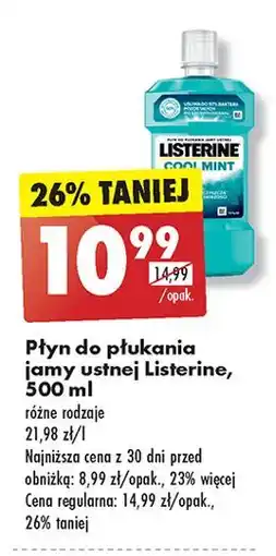 Biedronka Płyn do płukania ust Listerine Cool Mint oferta