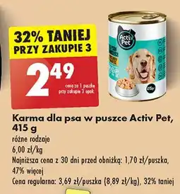 Biedronka Karma dla psa z kurczakiem i jagnięciną w sosie Activ Pet oferta