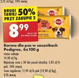Biedronka Karma dla psa wybór smaków w sosie Pedigree oferta