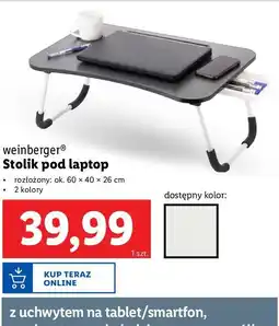 Lidl Stolik do laptopa 60 x 40 26 cm Weinberger oferta