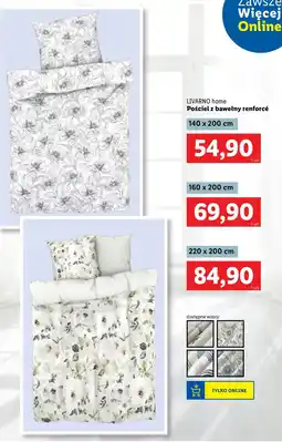 Lidl Komplet pościeli dwustronnej z bawełną renforce 220 x 200 cm + 2 70 80 Livarno Home oferta