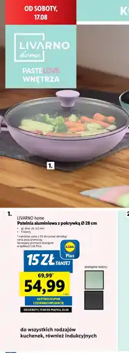 Lidl Patelnia aluminiowa z pokrywką 28 cm Livarno Home oferta