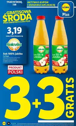 Lidl Sok jabłkowy 100 % Solevita oferta