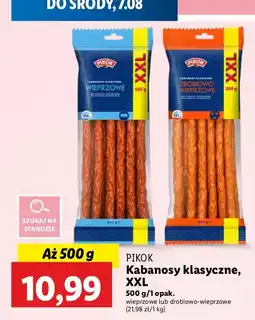 Lidl Kabanosy drobiowo-wieprzowe xxl Pikok oferta