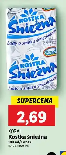 Lidl Lód śmietankowy Koral Kostka Śnieżna oferta
