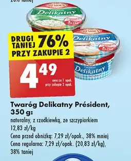 Biedronka Twaróg delikatny z rzodkiewką President oferta