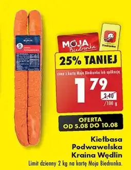 Biedronka Kiełbasa podwawelska Kraina wędlin oferta