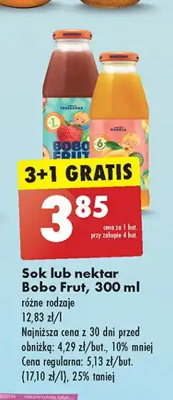 Biedronka Sok jabłko, marchewka i morela Bobo frut oferta