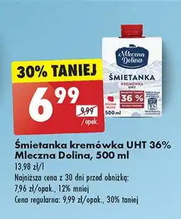 Biedronka Śmietanka 36 % Mleczna dolina oferta