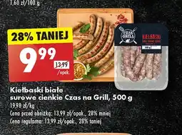 Biedronka Kiełbaski surowe białe cienkie Czas na grill oferta