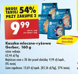Biedronka Kaszka bezmleczna ryżowa banan malina Gerber natural for baby oferta