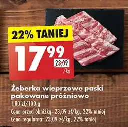 Biedronka Żeberka wieprzowe paski oferta