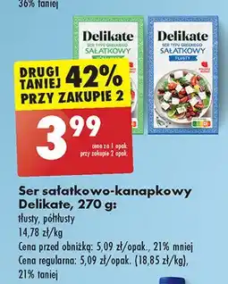 Biedronka Ser sałatkowy typu greckiego półtłusty Delikate oferta