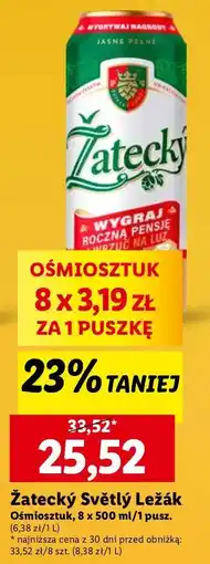 Lidl Piwo Zatecky Svetly Lezak oferta