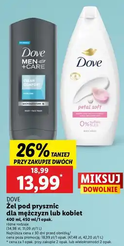 Lidl Żel pod prysznic petal soft Dove oferta